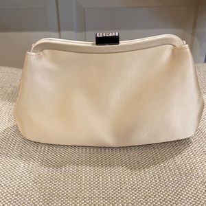 Nordstrom Cream Satin Evening Bag / Clutch